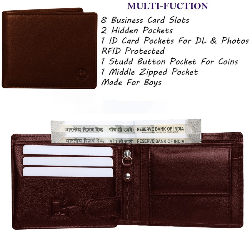 Classic Men’s Wallet with I.D and Coin Pocket and RFID in Genuine Leather Blocking Technology Black/Nappa / Genuine Leather