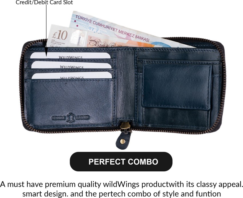 Wildwings Men Trendy, Casual Blue Genuine Leather Wallet