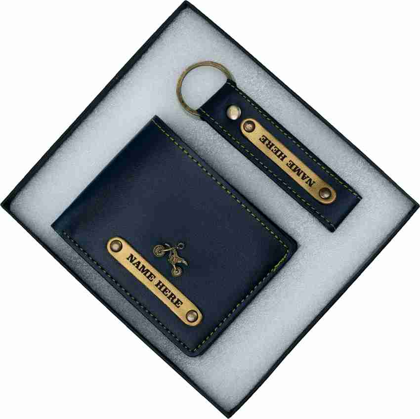 FANON Men Formal Casual Trendy Blue Artificial Leather Wallet