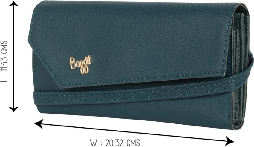 Baggit Women Casual Green Artificial Leather Wallet Teal Price