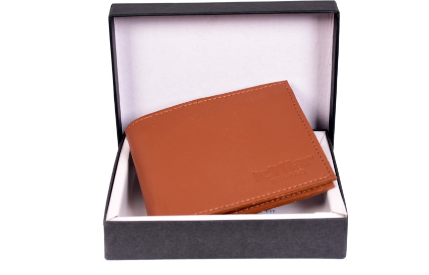 LETHAR ASHFAQ Men Trendy Brown Genuine Leather Wallet Brown