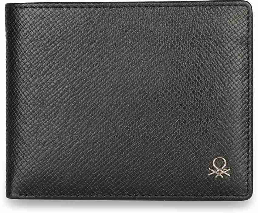 United Colors of Benetton Men Black Genuine Leather Wallet Black