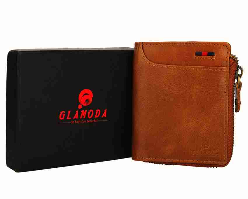 Brown Genuine Leather Solid Card Holder Wallet