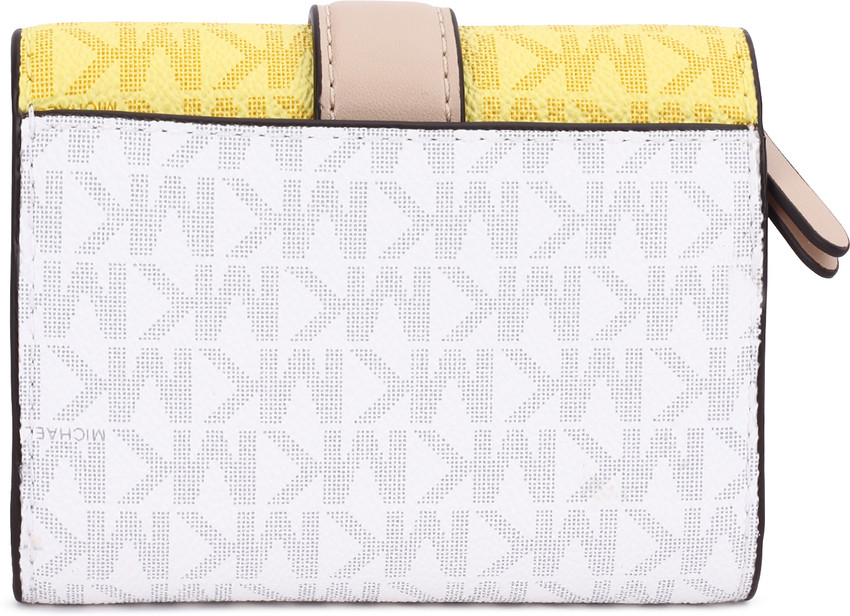 MICHAEL KORS Women Casual White Genuine Leather Wallet Yellow - Price in  India | Flipkart.com