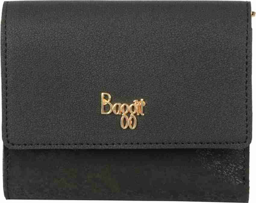 Baggit Women Casual Black Artificial Leather Wallet Black Price in India Flipkart