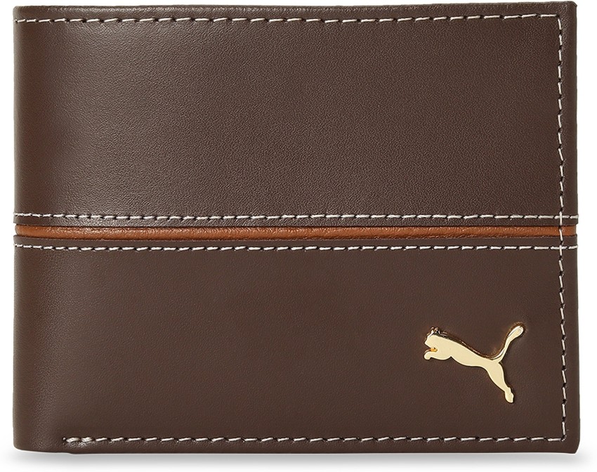 Puma men brown genuine leather wallet hotsell