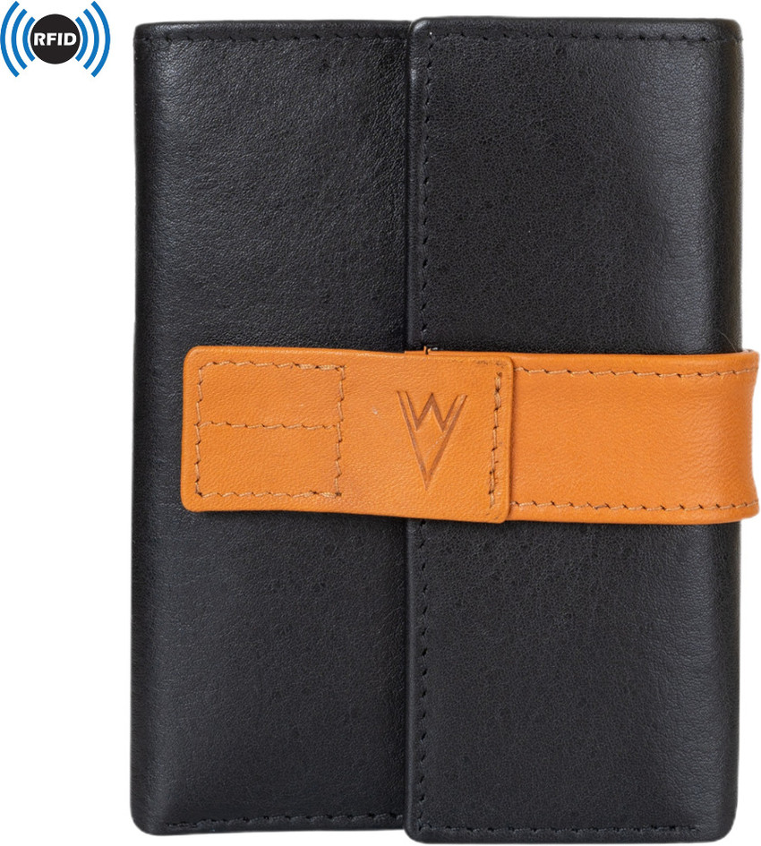 WILDVIBEZ Women Casual Black Tan Genuine Leather Wallet BLACK TAN Price in India Flipkart