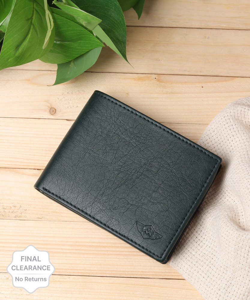 WOOD BAZAR Men Green Artificial Leather Wallet Green Price in