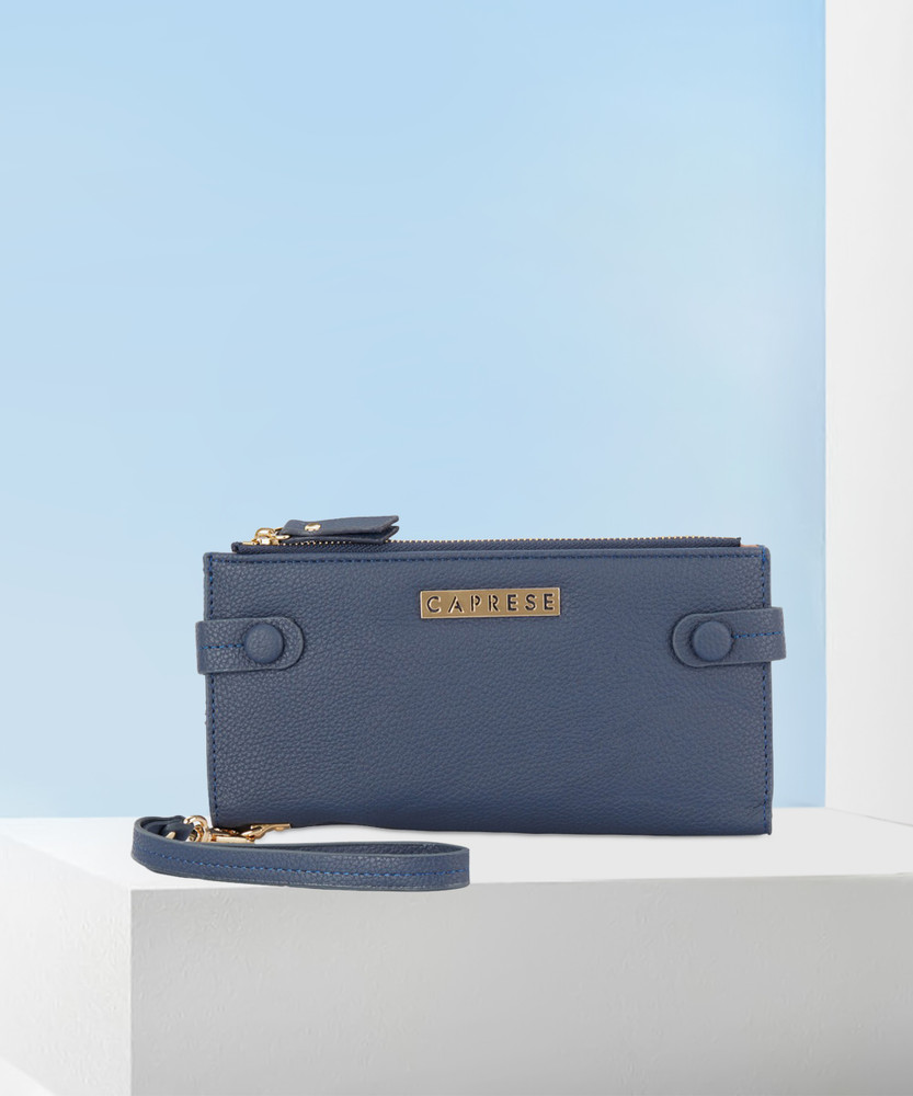 Caprese Women Casual Blue Artificial Leather Wallet Blue Price