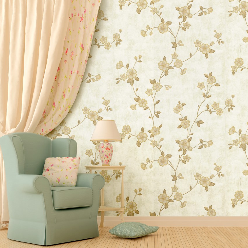 Livingwalls Wallpaper Flowers Beige Brown Cream 372262