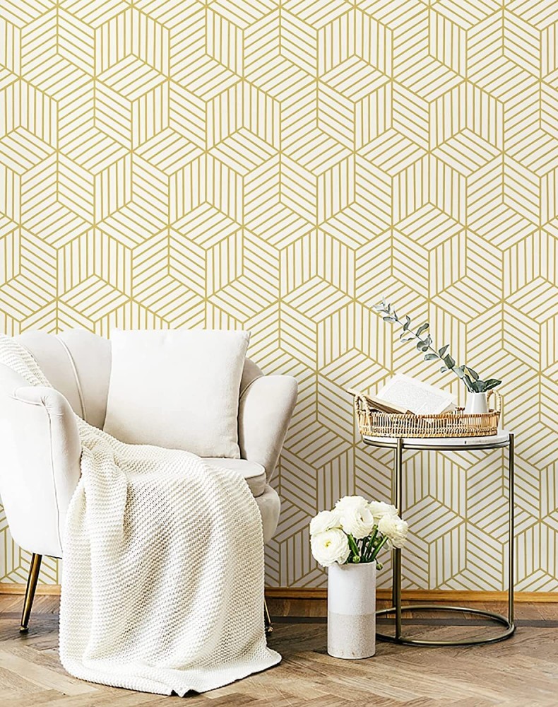 Lipsy Geometric Wallpaper GreyRose Gold Muriva India  Ubuy