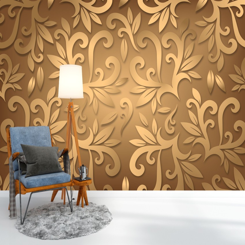 Water Lily Floral by Etten  Metallic Gold  Grey  Wallpaper  Wallpaper  Direct