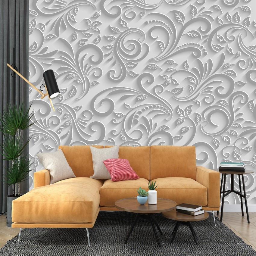 Enriching Soft Floral Dark Grey Premium Quality Wallpaper  WallMantra
