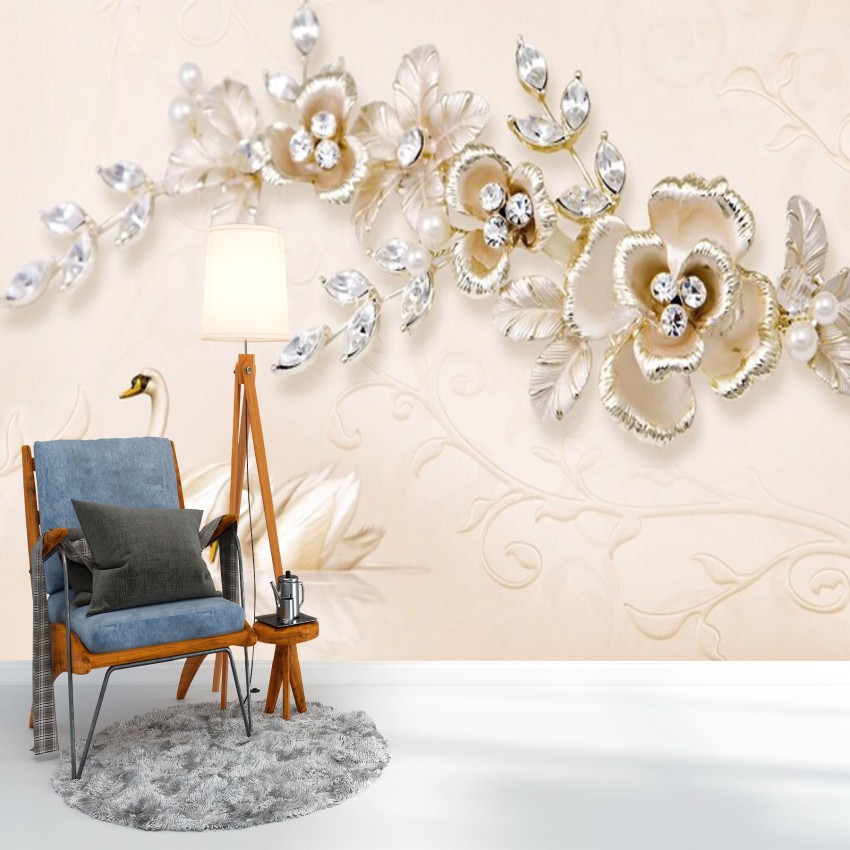 286187517  Umbra Beige Floral Wallpaper  by AStreet Prints