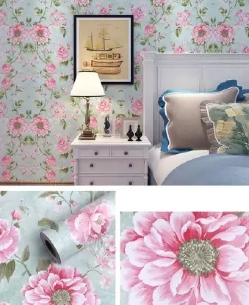 Catherine Floral Wallpaper 165503 Grey Pink Muriva India  Ubuy