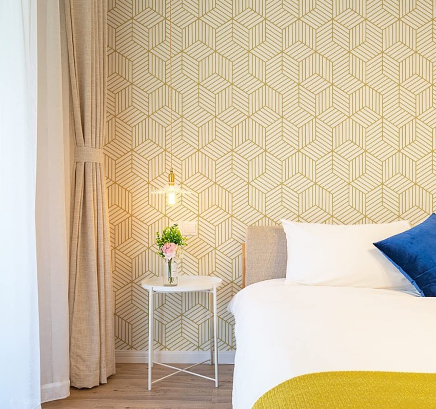 Metallic Blue modern geometric wallpaper Roll for bedroom decor Abstract  Wall Paper Roll t  Decoración de unas Decoracion de interiores Papel  pintado geométrico