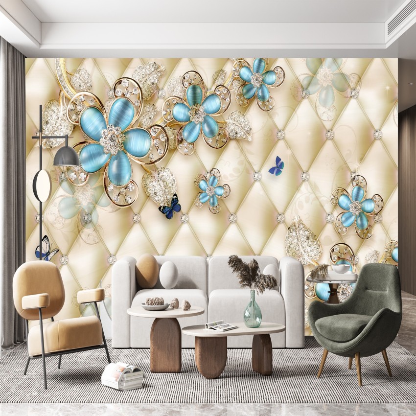 Rhinestone 3D Wallpaper Background Wallpaper Design Home Decor Living Room