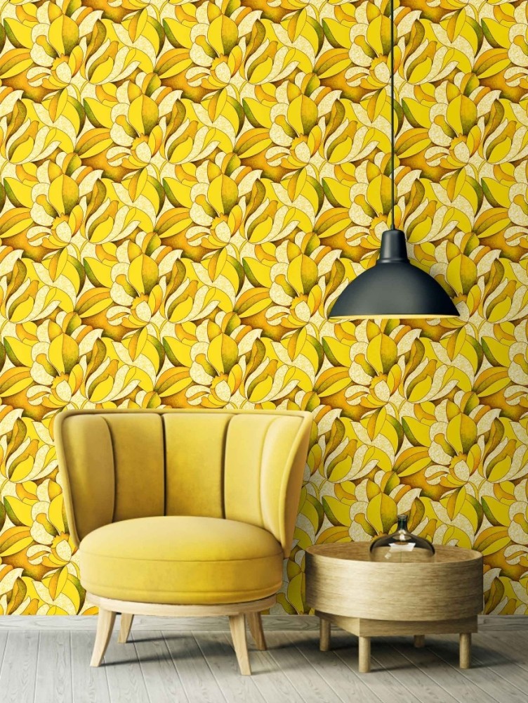 Yellow Bohemian Roses Peel And Stick Wallpaper  Wallflorashopcom