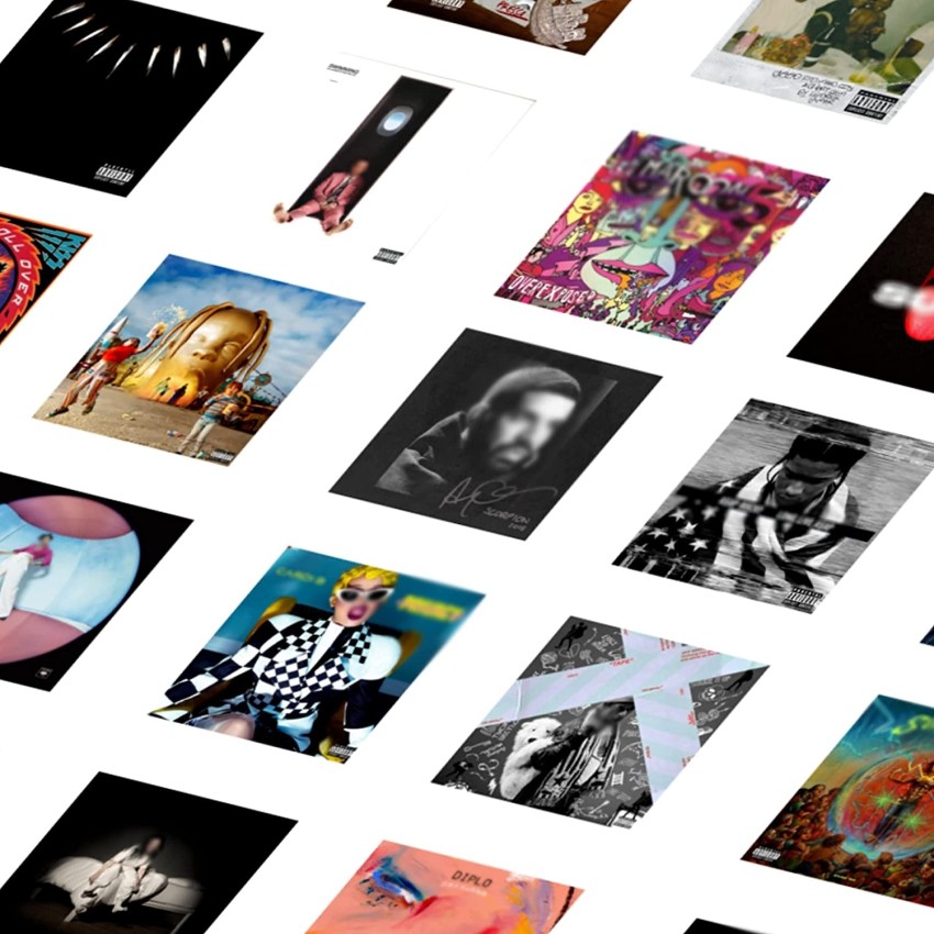 80 Print Album Covers | Unique Square Printed Photos 4x4 | Album Cover  Posters Collage Kit | Music Posters for Room Aesthetic | Aesthetic Posters  