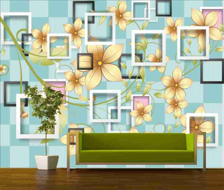 RKDigital Mart Floral & Botanical Multicolor Wallpaper Price in