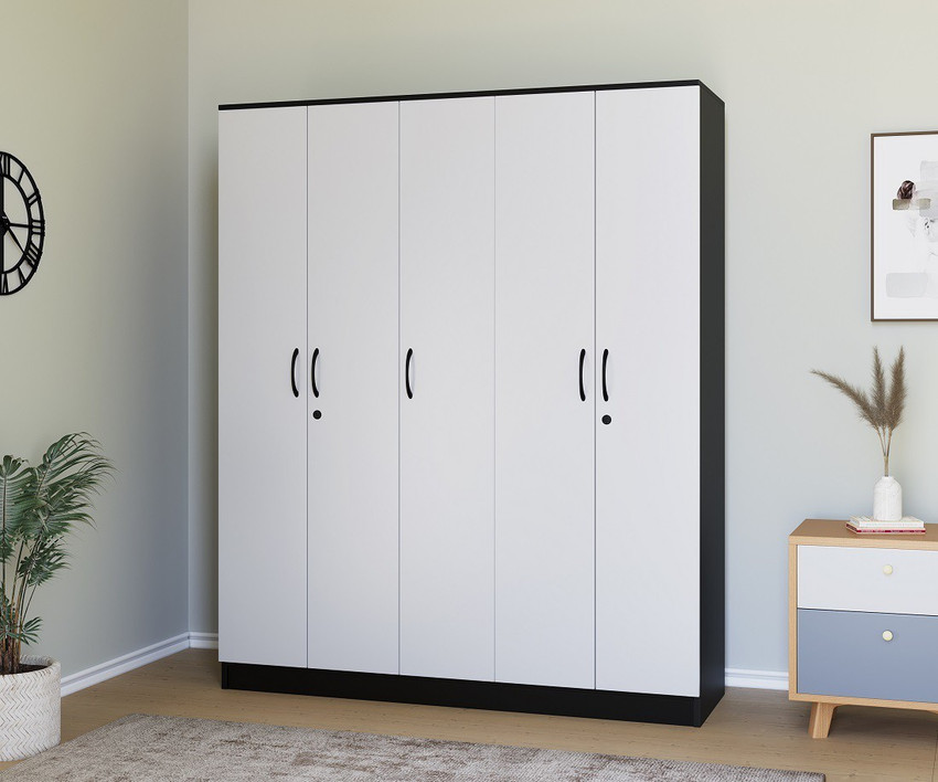 Grey 5 hot sale door wardrobe