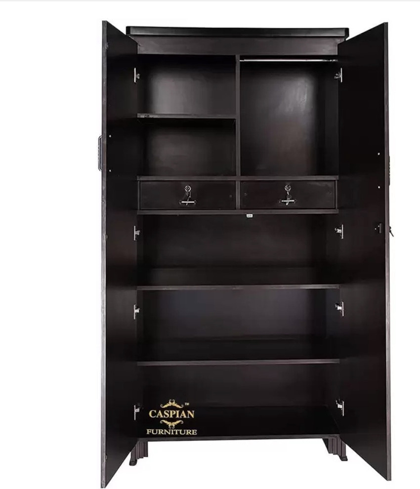 CASPIAN Wooden Almirah for Clothes and Stacking space Home Furniture Storage Engineered Wood 2 Door Wardrobe Price in India Buy CASPIAN Wooden Almirah for Clothes and Stacking space Home Furniture S...