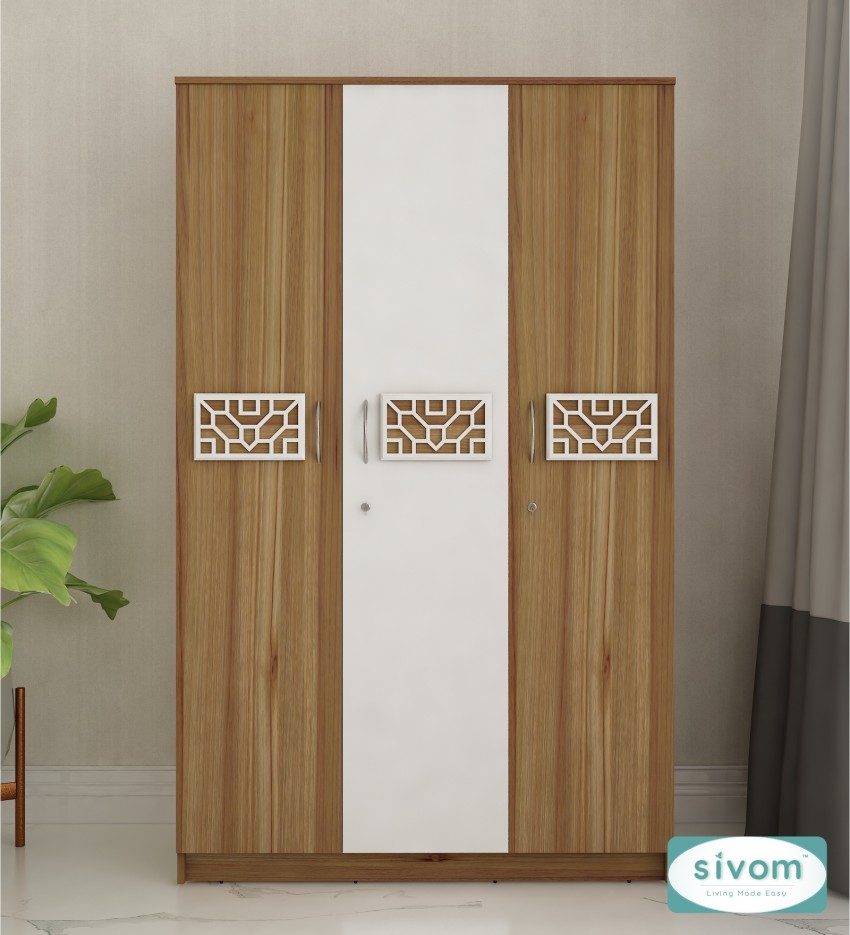 Wooden wardrobe online deals flipkart