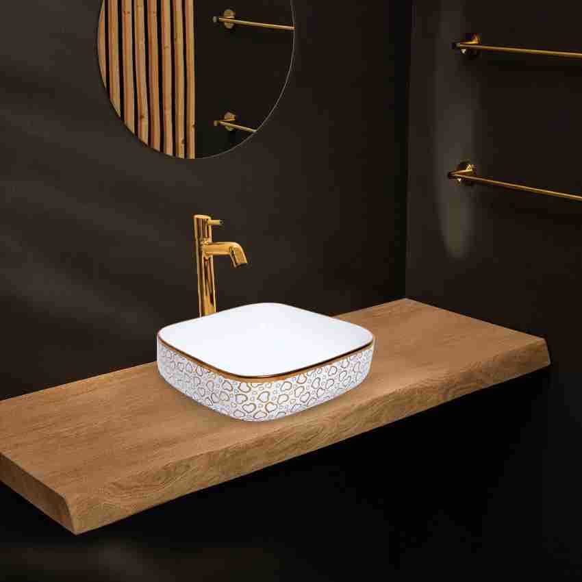 LOFINA PREMIUM DESIGNER TABLE TOP COUNTER TOP  WASHBASIN(40.5x40.5x13Cm)STYLISH BATHROOM 2501LOFINA Table Top Basin Price  in India - Buy LOFINA PREMIUM DESIGNER TABLE TOP COUNTER TOP  WASHBASIN(40.5x40.5x13Cm)STYLISH BATHROOM 2501LOFINA Table Top Basin