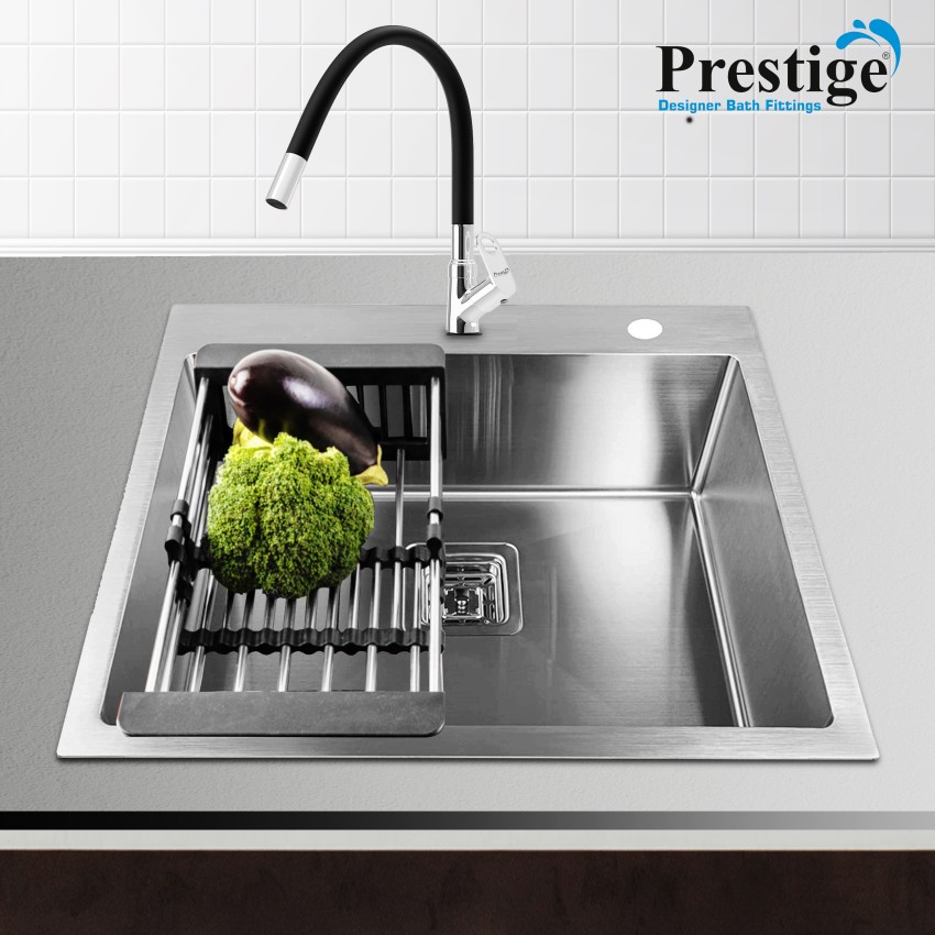 Prestige Single Oval Bowl Drain Board Kitchen Sink