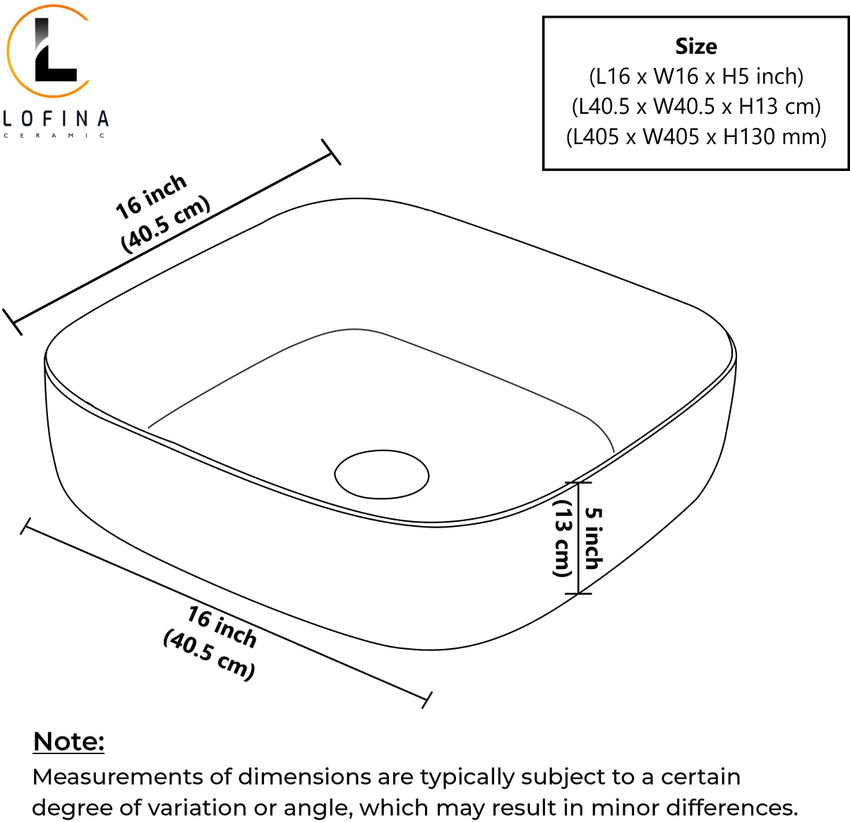 LOFINA NOVA SQURE GOLD WASH BASIN (SUPER QUALITY) (L40.5 x W40.5 x 