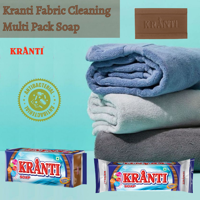 kranti Brown Laundry Soap 800g Detergent Bar Pack of 4 200g each Detergent Bar