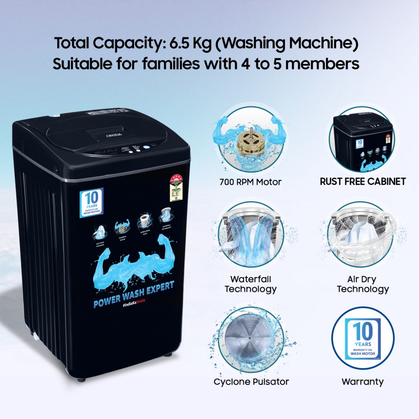 onida 6.5 kg fully automatic washing machine price