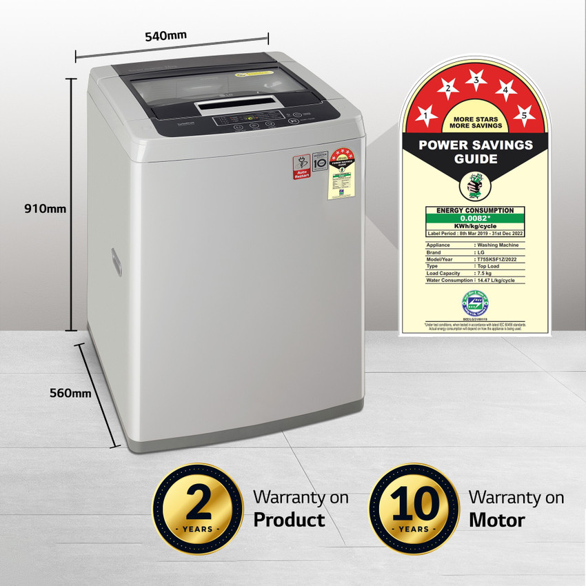 LG 7.5 kg Fully Automatic Top Load Washing Machine Silver Price in India Buy LG 7.5 kg Fully Automatic Top Load Washing Machine Silver online at Flipkart