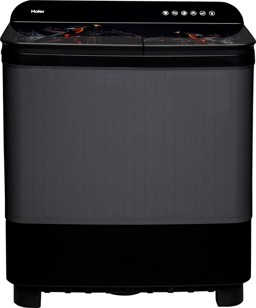 Haier 11 kg Toughened Glass with Digital Kingfisher Print, Anti Bacterial  Vortex Pulsator, 1300 RPM, Spray Function, Wash Programs, Magic Filter, Rat  