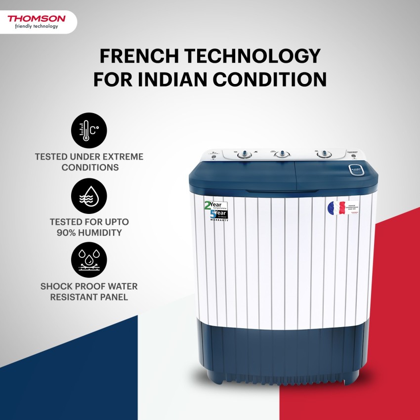 Thomson 7 kg Semi Automatic Top Load Washing Machine Blue, White 