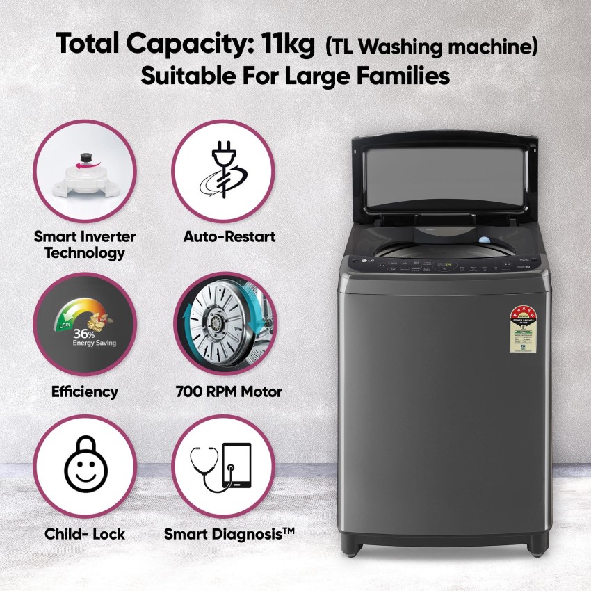 Lg smart inverter online washing machine 11kg