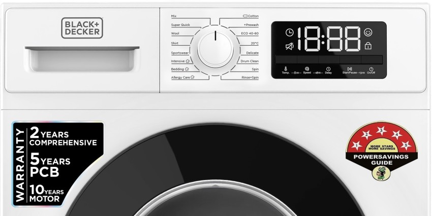 Black & Decker BXWD01260IN 6 Kg Fully Automatic Front Load Washing Machine  Price in India 2024, Full Specs & Review