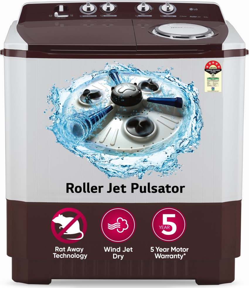 LG 10 kg 5 Star with Roller Jet Pulsator with Soak, Wind Jet Dry