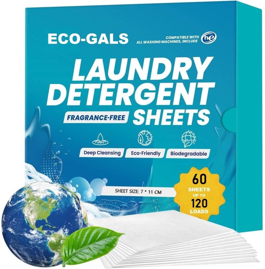 Eco-Gals Laundry Detergent 60 Sheets,Plastic Free Biodegradable Easy to  Carry and Use Detergent Powder 80 g Price in India - Buy Eco-Gals Laundry  Detergent 60 Sheets,Plastic Free Biodegradable Easy to Carry and