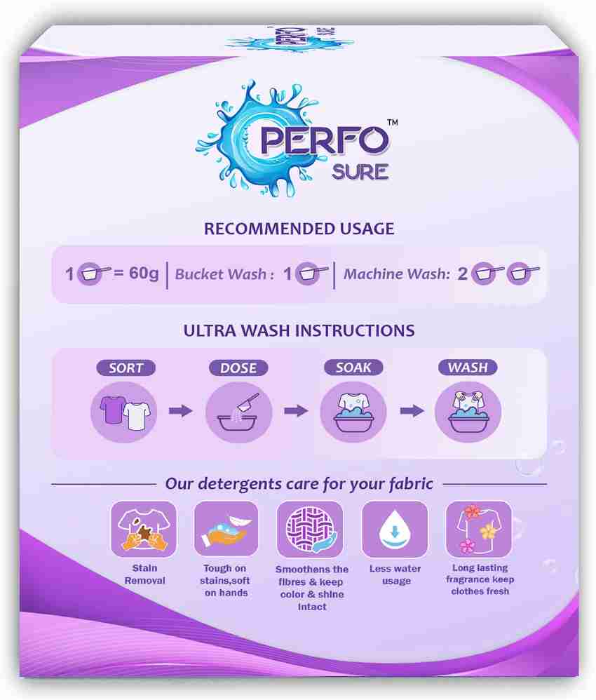 perfosure Ultra wash proprietary PrimRose Formula Detergent Powder