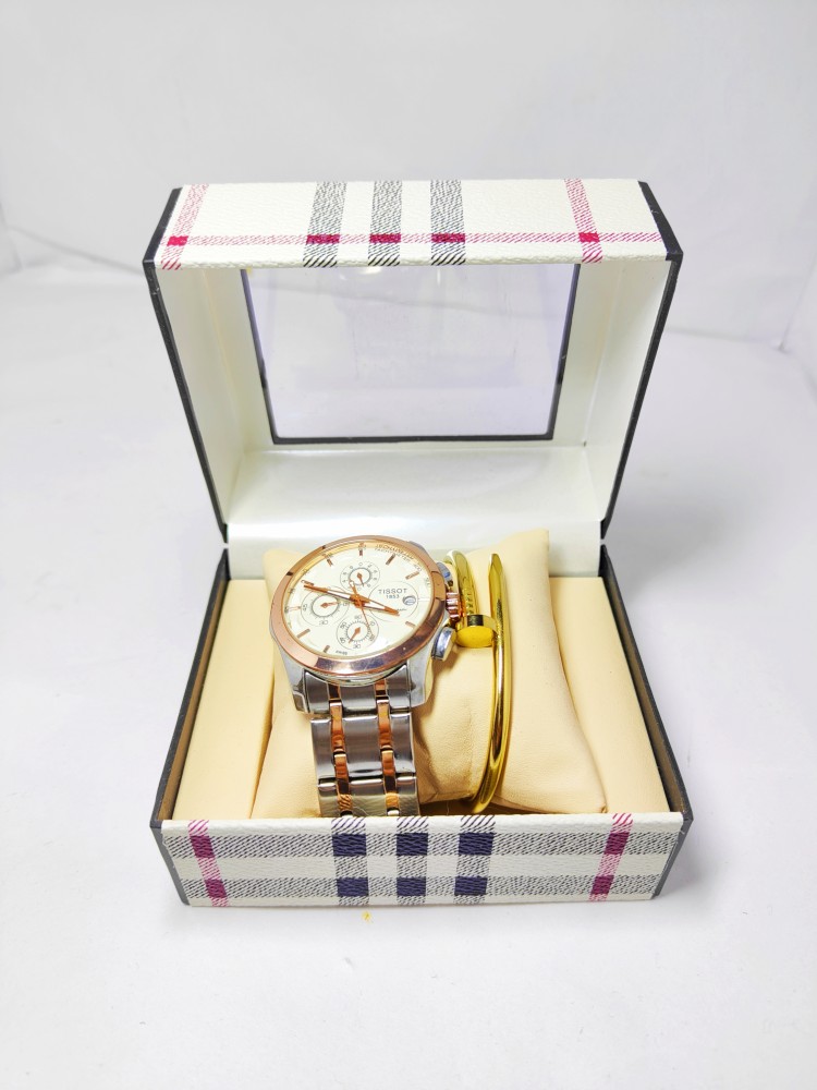 nisatraders Classic Burberry Print Glass watch bracelet Box