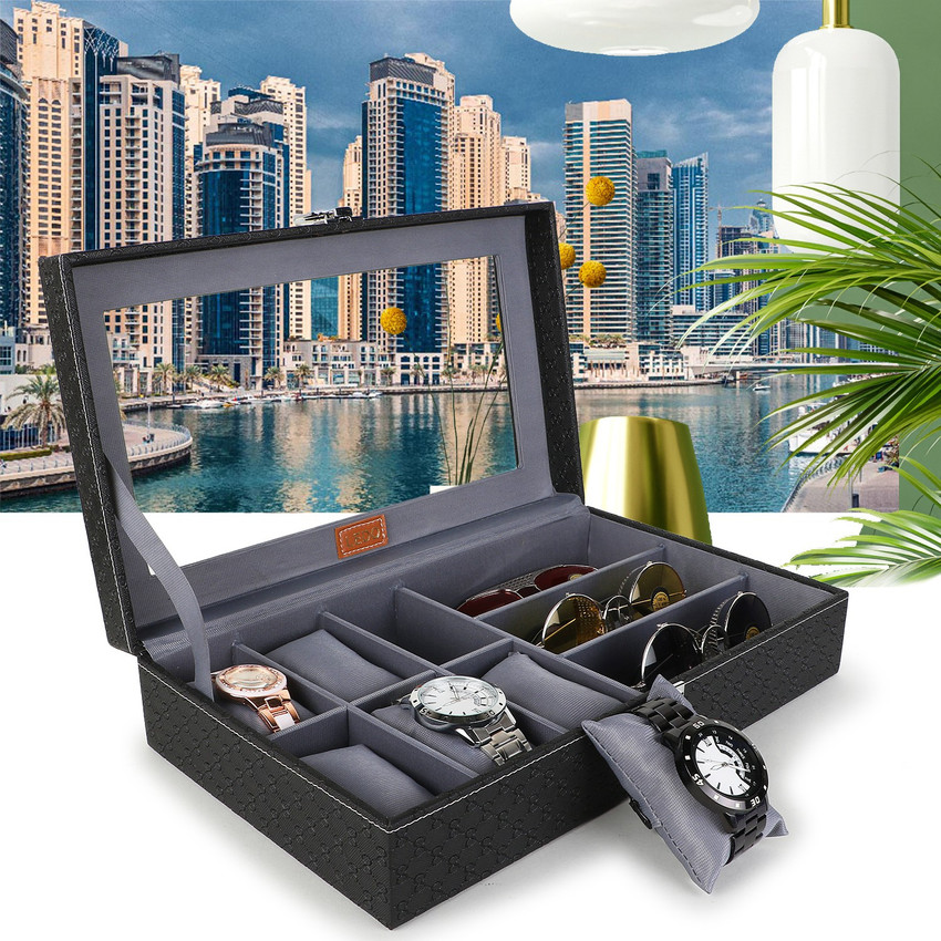 Mens watch and sunglass case top