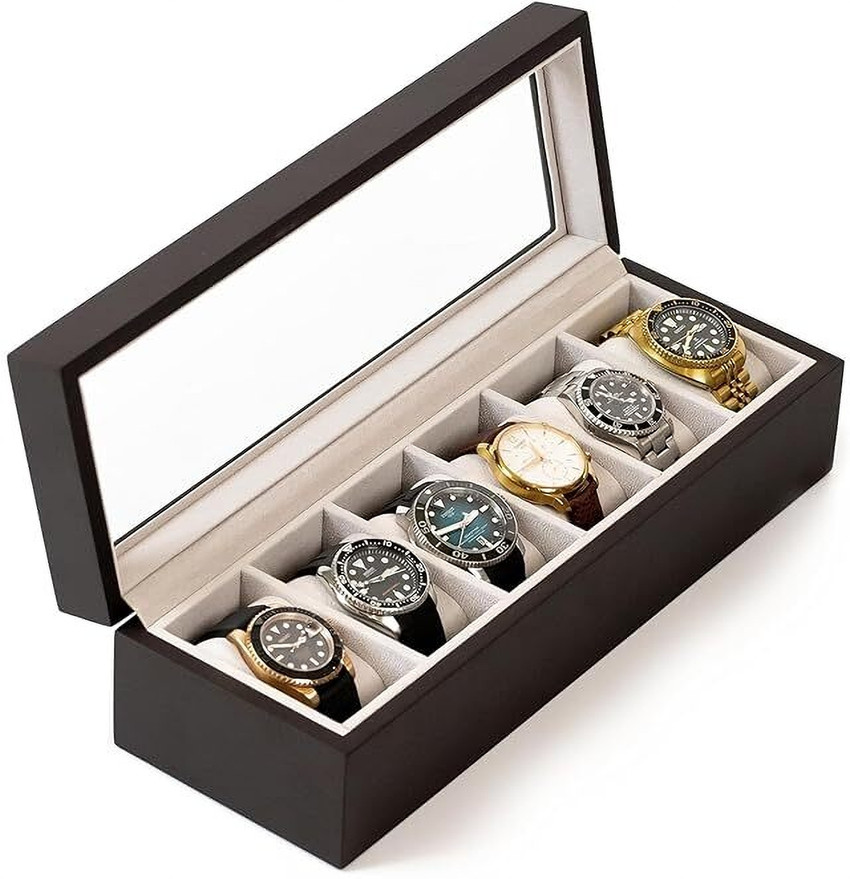 mrquee Parnali Watch Box 6 Slots Watch Jewellery Display Storage Box Case Organiser Watch Box Price in India Buy mrquee Parnali Watch Box 6 Slots Watch Jewellery Display Storage Box Case
