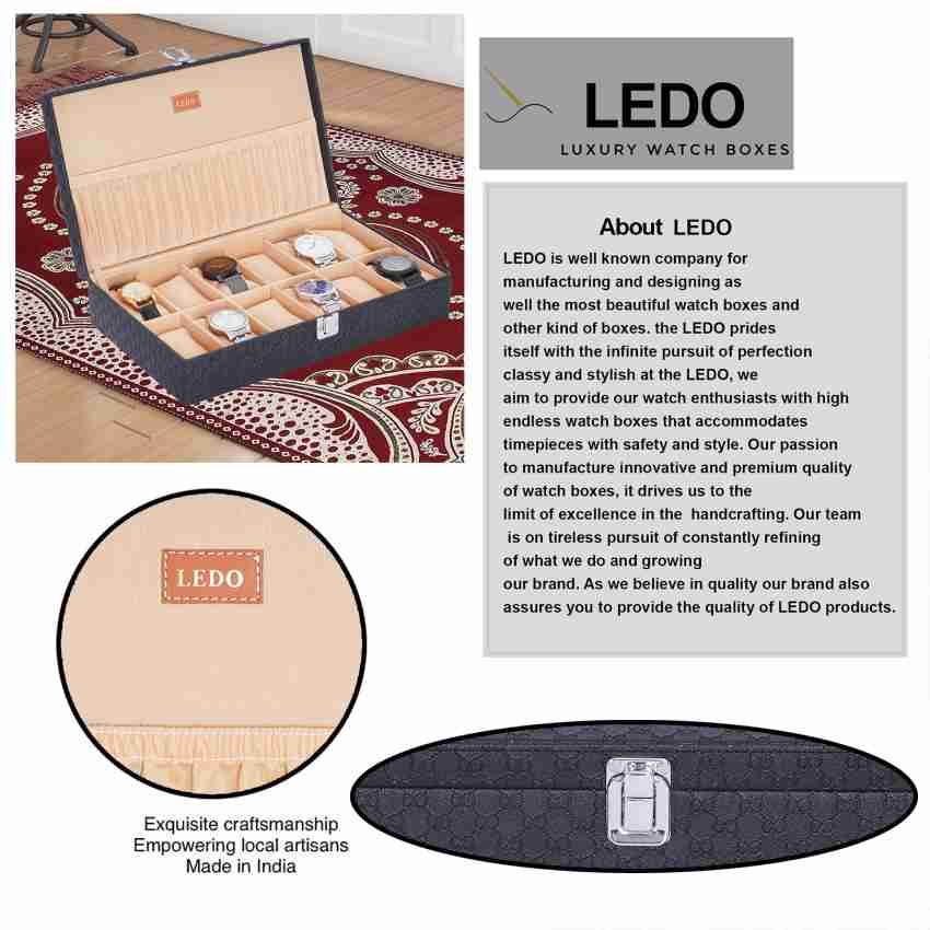 LEDO Watch Case Box Organizer Holder With 12 Slots Of Warches Watch Box  Price in India - Buy LEDO Watch Case Box Organizer Holder With 12 Slots Of  Warches Watch Box online