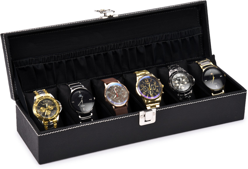STORESHINE Men s and Women s Watch Box Holder Organizer Case in Black color 6 Compartments Watch Box Price in India Buy STORESHINE Men s and Women s Watch Box Holder Organizer Case in Black color 6