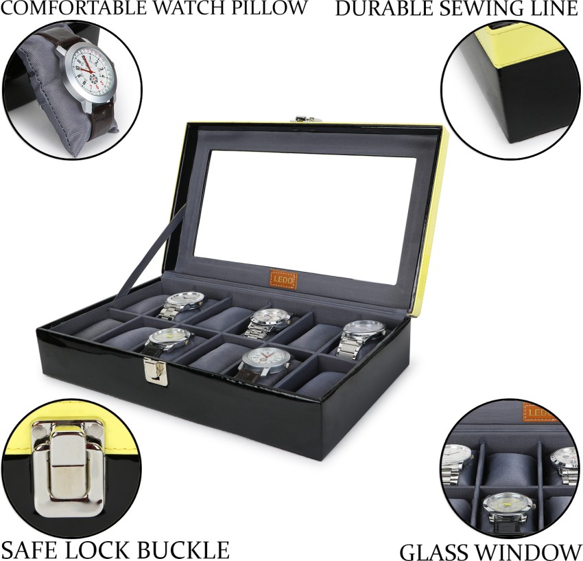 LEDO Watch Case Box Organizer Holder With 12 Slots Of Warches Watch Box  Price in India - Buy LEDO Watch Case Box Organizer Holder With 12 Slots Of  Warches Watch Box online