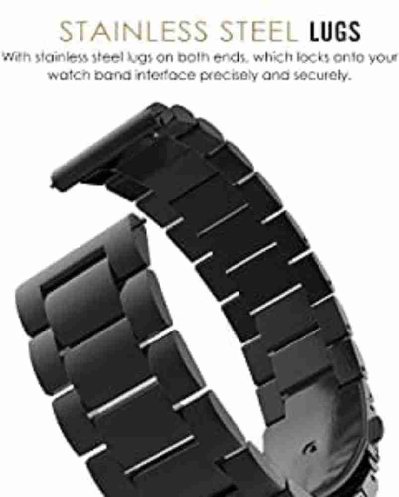 Black stainless steel watch band 2025 22mm