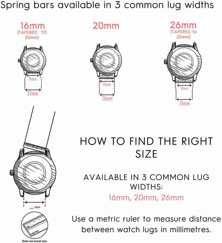 STECH 22mm Nato Zulu Strap For Watch 5 Rings 25Cms Length Black