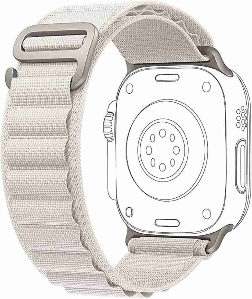 onn. Silicone Band for 42/44/45mm/Ultra (49mm) Apple Watch®, White 