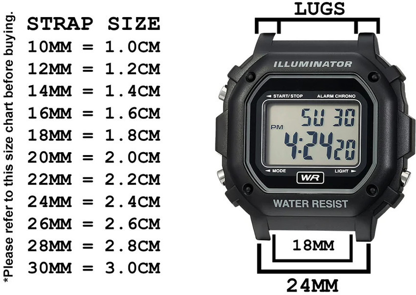 casio ae 1200wh strap size